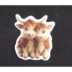 10/$10 Adorable Baby Animal Twins Elk Sticker 2" x 2.18" (L)